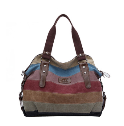 Rainbow Striped Canvas Bag Cjdropshipping