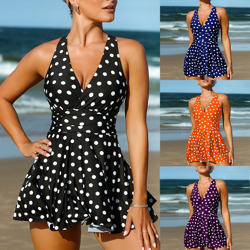 Women S Polka Dot Print Plus Size Swimwear Kini CJdropshipping