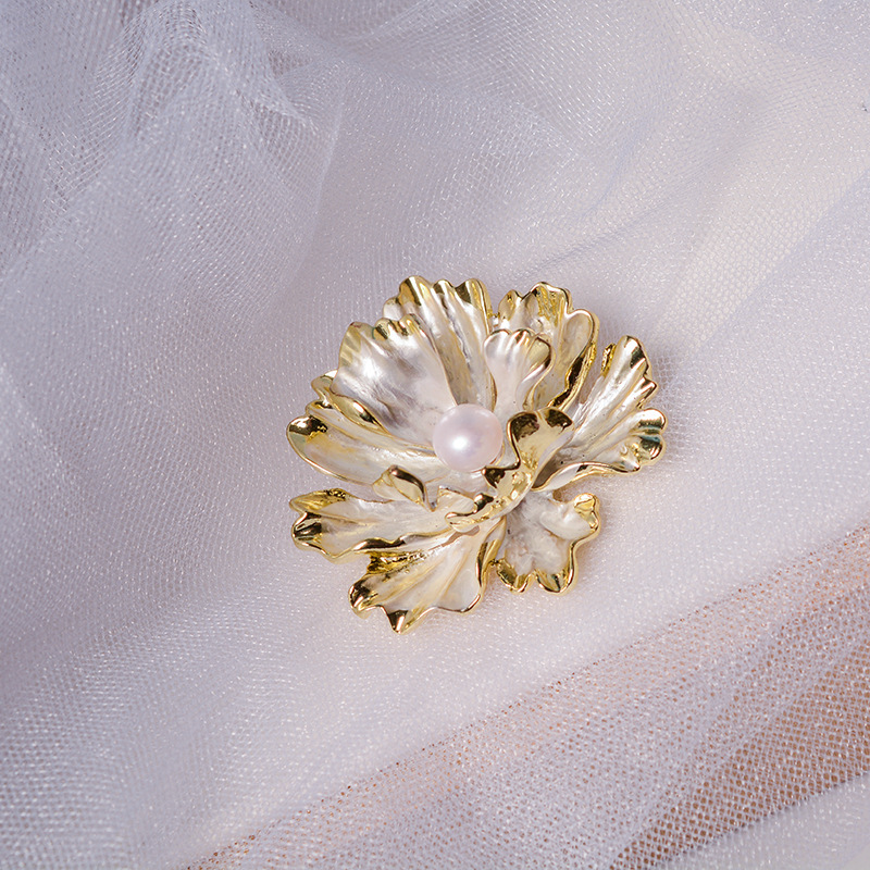 Natural Freshwater Pearl Brooch Retro Pin Elegant Corsage Cjdropshipping