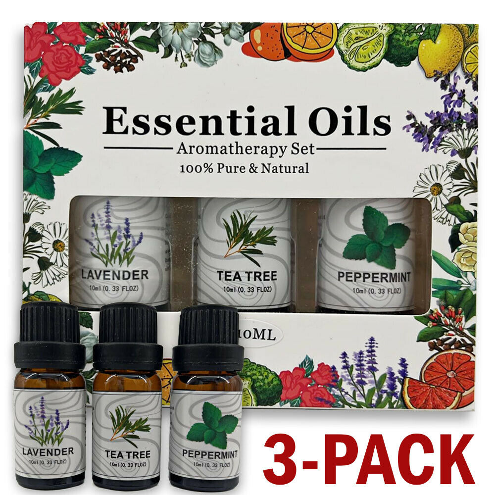 3 Pack – Aromatherapy Essential Oils Gift Set For Humidifiers Oil Diffuser Mist