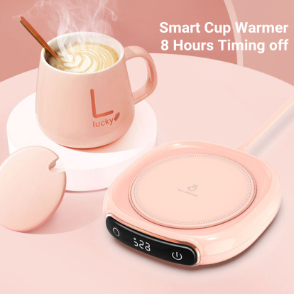 Coffee Mug Warmer, 3 Temperature Cup Warmer, Electric Heated Cup Warmer,  Pink Usb Charging Switch