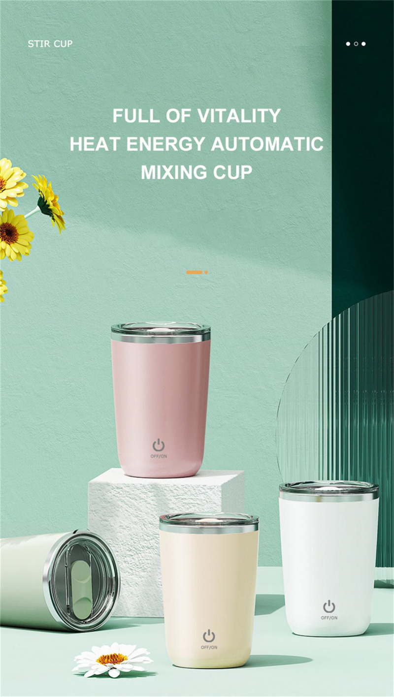 Automatic Magnetic Stirring Coffee Mug, Rotating Home Office Travel Mixing  Cup Funny Electric Stainless Steel Self Mixing Coffee Tumbler