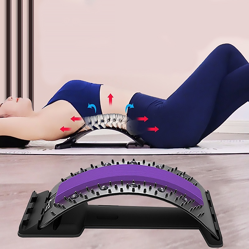 Back Massager Equipment Men Women Waist Stretch Traction Massage Tools  Fitness Lumbar Support Relaxation Spine Pain Relief