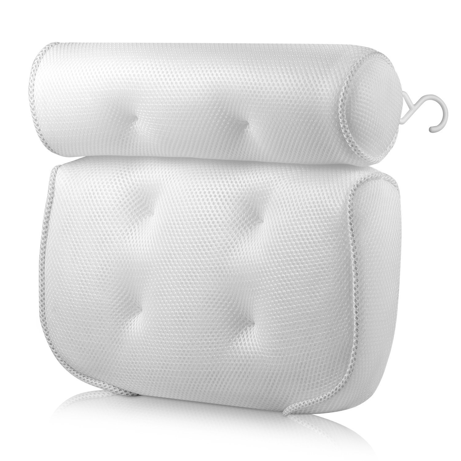 Mesh Pillow Bath Tub Rectangle Hot Bathtub Spa Suction Cup Cushion - Picture 5 of 5