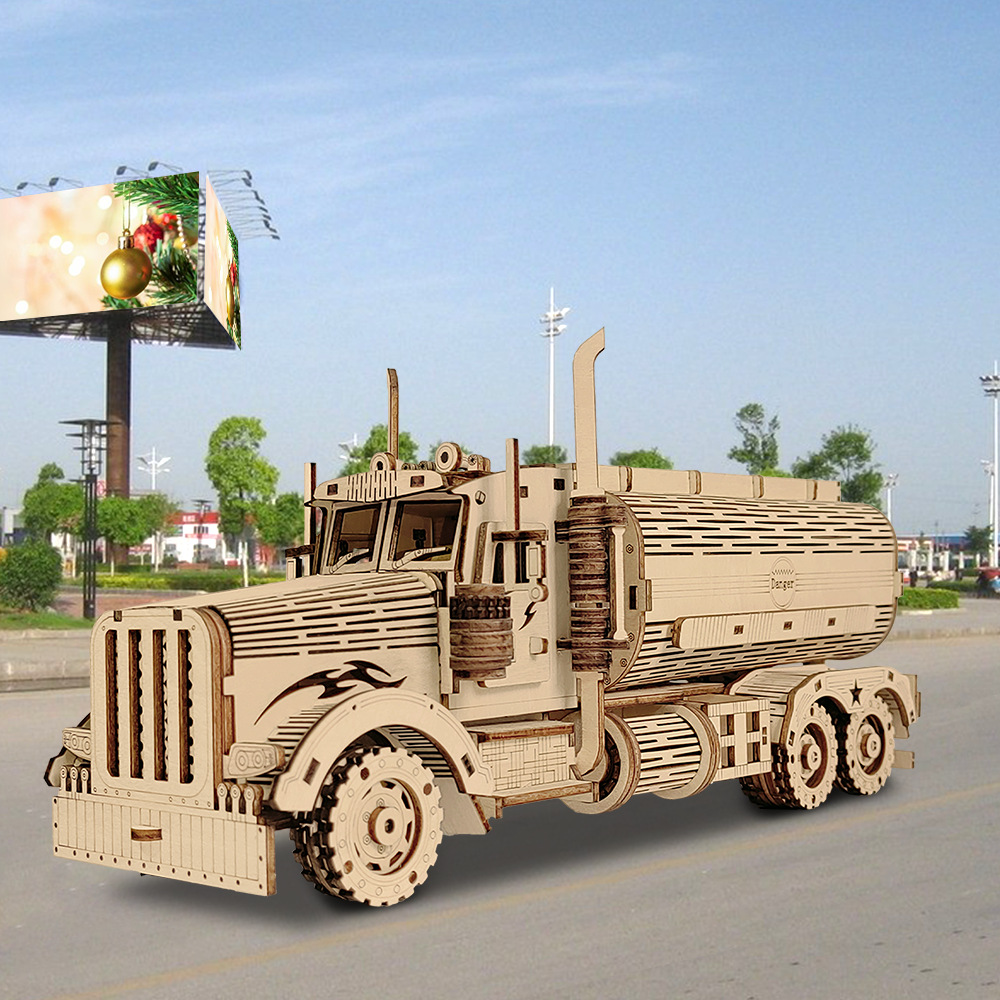 Creative DIY Wooden Puzzle Fuel Tanker Model CJdropshipping