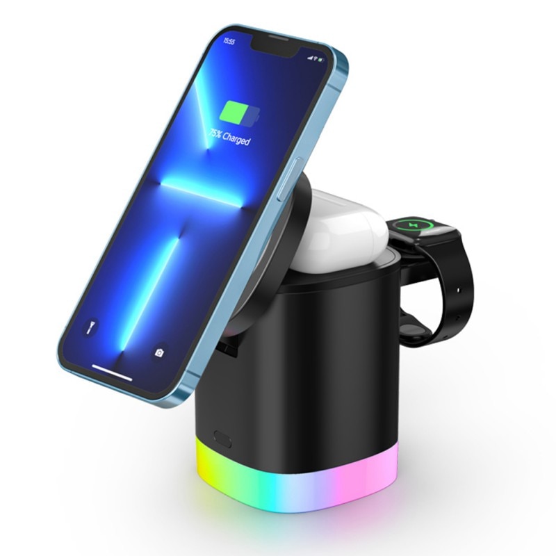 3-in-1 Wireless Charging Station MFi Certified for iPhone, AirPods and – ADG