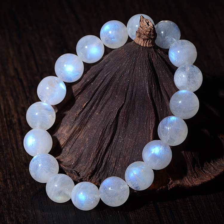 Moonstone bracelet, rainbow moonstone bracelelt, blue flash moonstone crystal je
