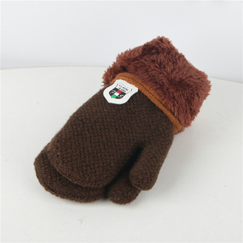Children's Plush Knitted Woolen Thick Mittens - MAMTASTIC