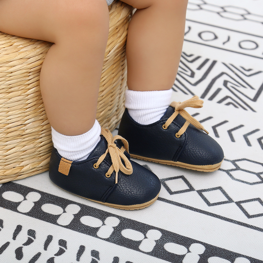 Soft Leather Baby Moccasins with Rubber Sole for Newborns and Toddlers - MAMTASTIC