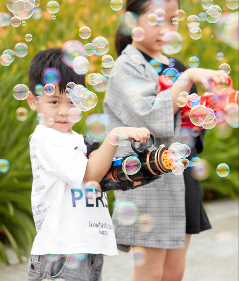 Gatling Bubble Gun Toys for Kids, fabricante de bolhas automáticas