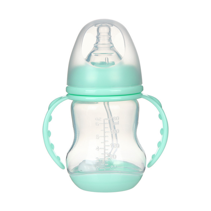 Wide Caliber PP Baby Bottle with Handle and Anti-colic Straw - MAMTASTIC