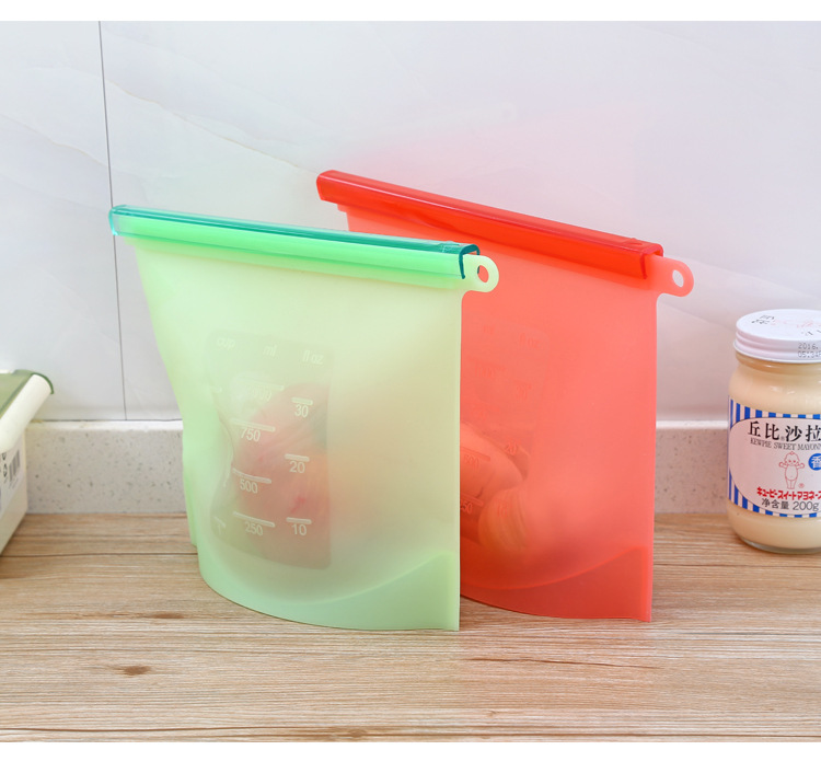 1000ml Multifunction Silicone Fresh Bag With Scale Food Bag Fresh