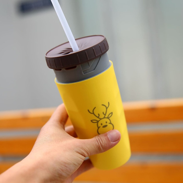 cup without lidstraw cupportable anti-spill creative water cup – KAIORCA