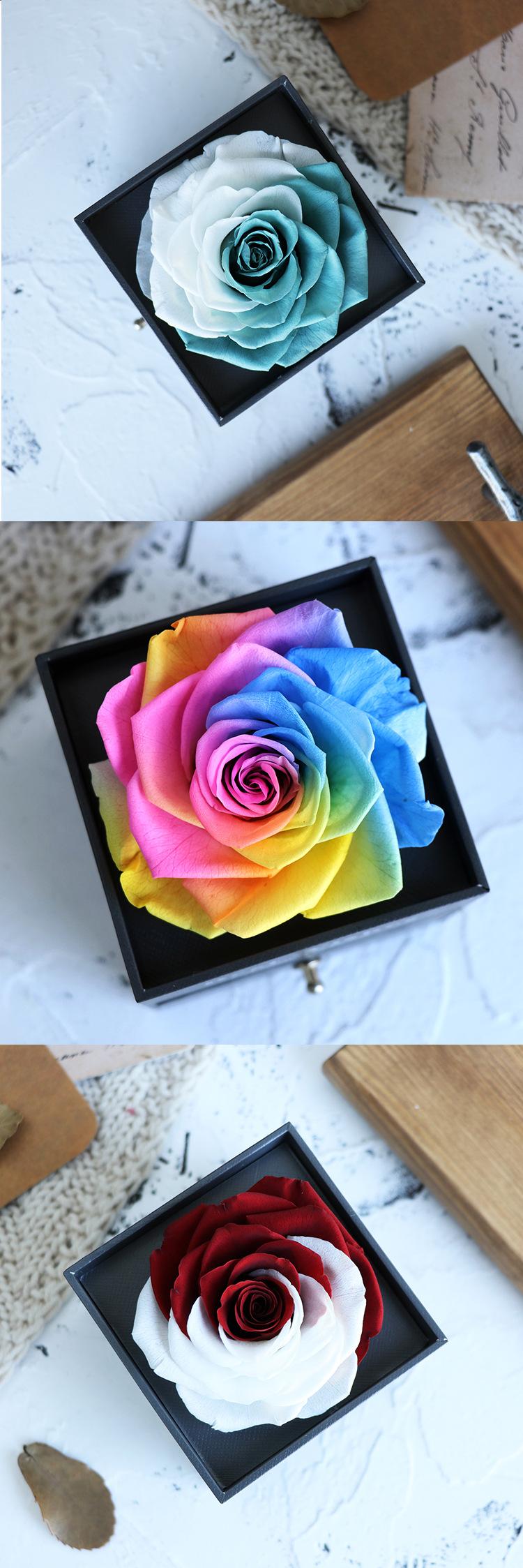 Valentines Day Gift Women Rose Jewelry Box Dried Flower Real Flowers Eternal  Roses In Box - CJdropshipping