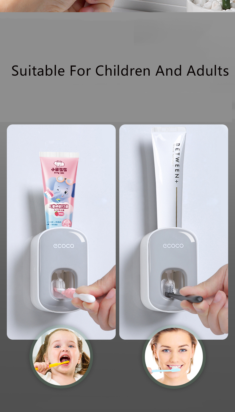 1pc Clear Luxury Style Automatic Toothpaste Dispenser, Made Of Ps Material,  No Drilling Needed (comes With Seamless Adhesive), Transparent Visible  Material, Wall-mounted Bathroom Toothbrush Storage Holder, Suitable For All  Sizes Of Toothpaste