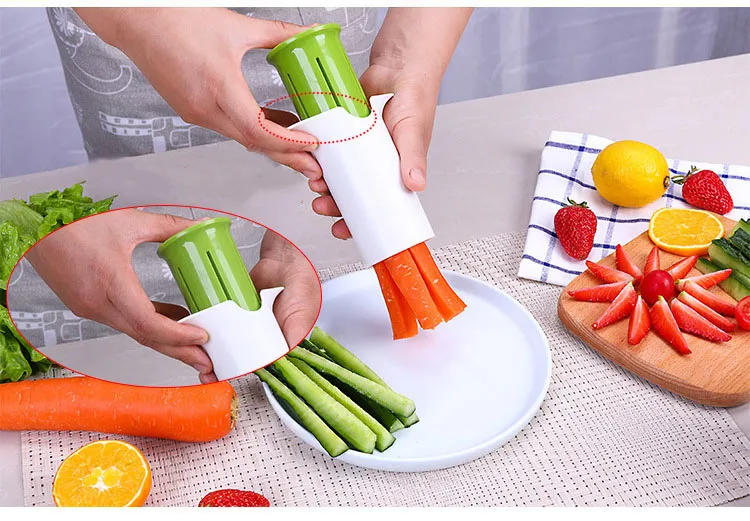 Creative Vegetable Cutters Fruit Kitchen Cucumber Carrot Divider Strawberry  Slicer Splitter Kitchen Gadget Accessories - CJdropshipping