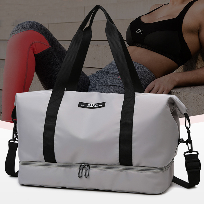 New Universal Wheel Travel Bag With Double-layer Dry And Wet Separation  Fitness Yoga Shoulser Bags Sports Fitness Large Capacity Handbag Women -  CJdropshipping