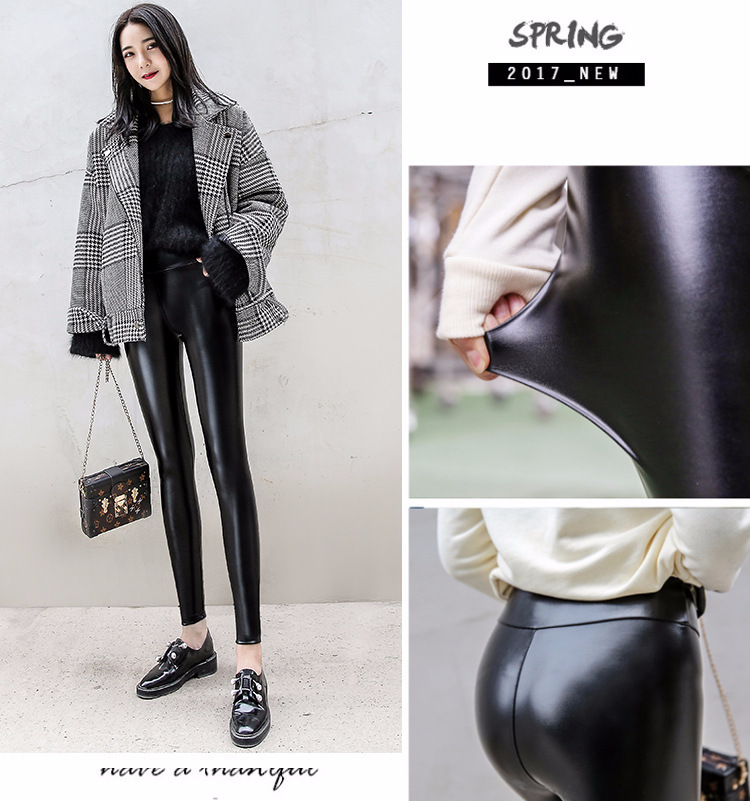 Leather Pants Women's Thick Large Size High Waist PU Leather Leggings -  CJdropshipping