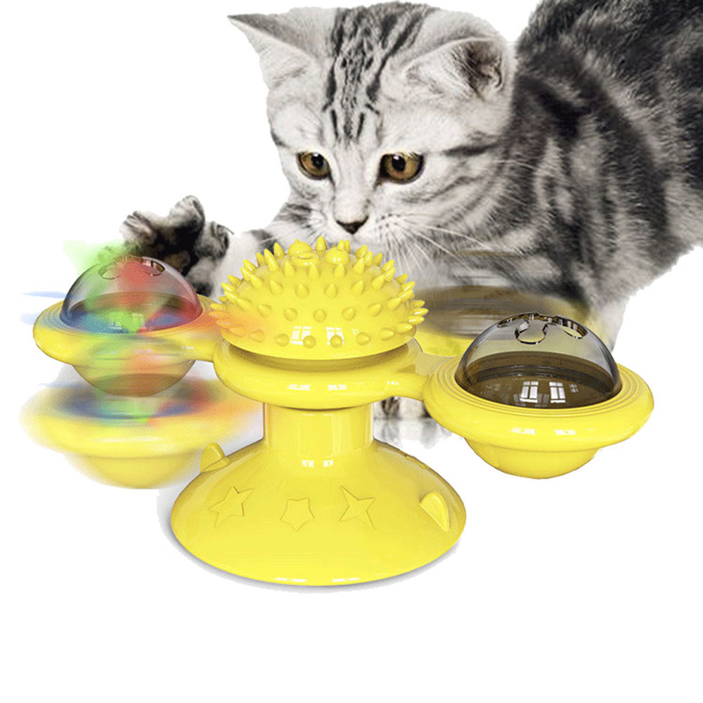 GETFIT 2021 New Funny Cat Toy Feeding Toys Spinning Windmill Relieving  Boredom Pet Kitty Self-healing Interactive Toys Dropshipping 