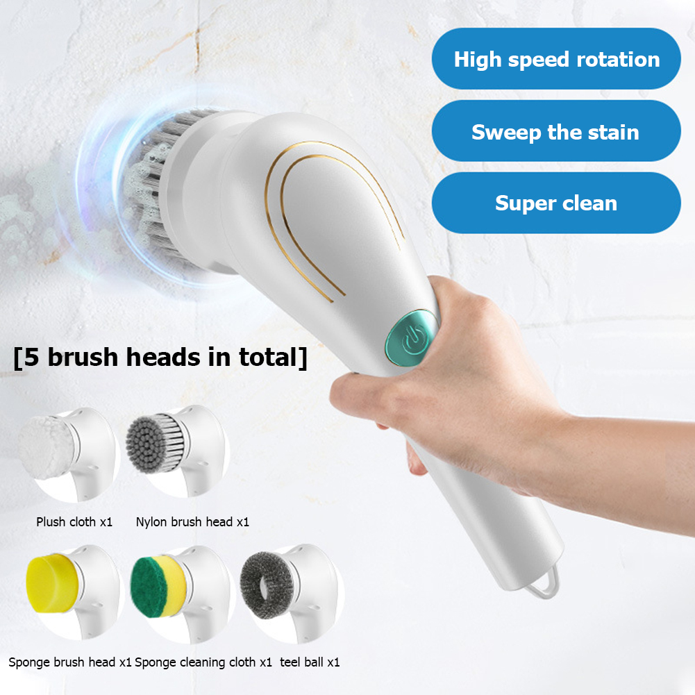 Dropship Cordless Cleaning Brush Handheld Electric Spin Scrubber With 5  Replaceable Brush Heads Rechargeable Shower Scrubber For Kitchen Dish  Bathtub Sink Tile to Sell Online at a Lower Price