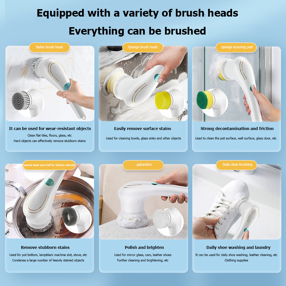 Dropship Electric Spin Scrubber, Cordless Cleaning Brush With 4