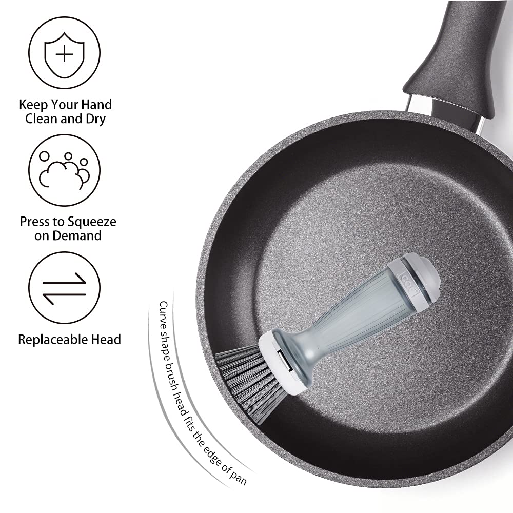 Smart Design Soap Dispensing Dish Brush with Replaceable Head