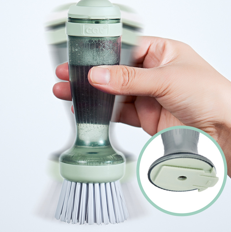 Long Handle Dish Soap Brush Reusable Pp Liquid Dispenser Kitchen Scrub  Brush For Restaurant - no