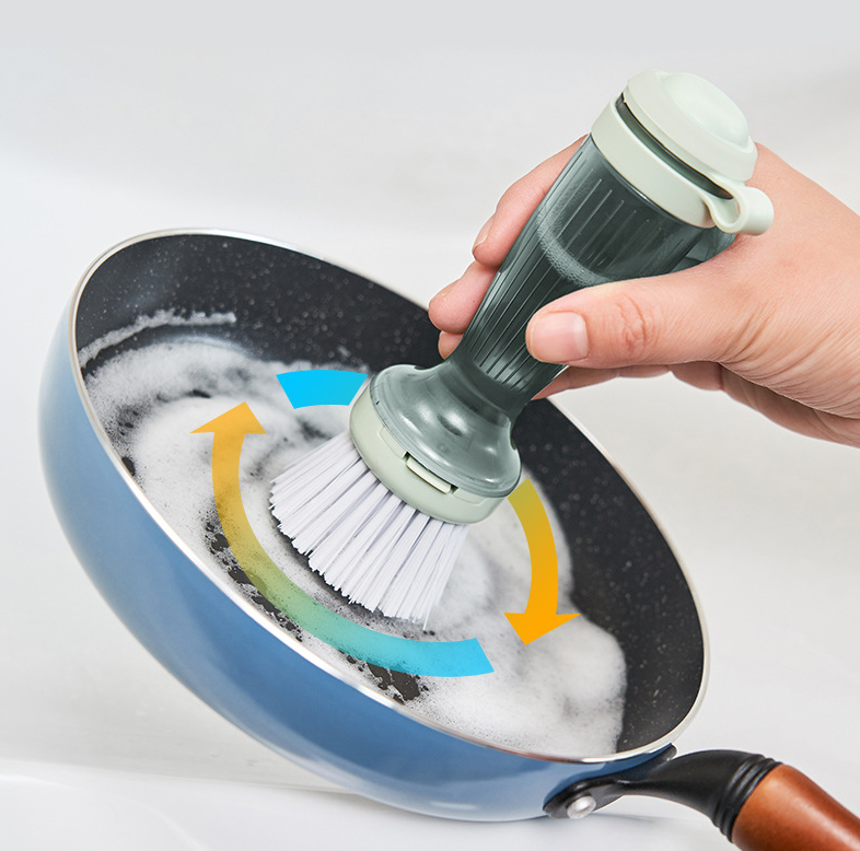 Pot Brush With Soap Dispenser Dish Brush Scrub Brush - Temu