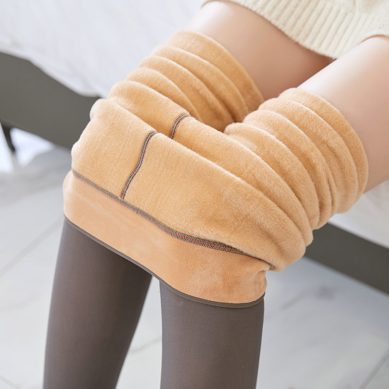 Wholesale women winter fake translucent warm fleece pantyhose