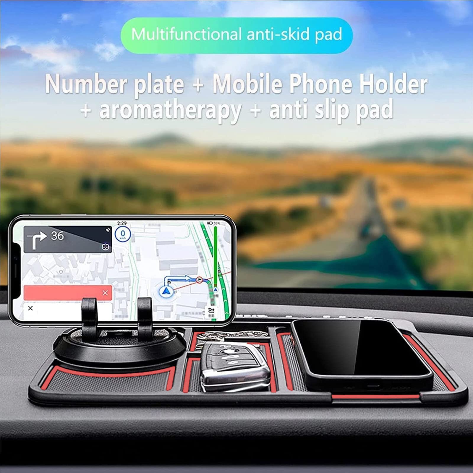Phone Holder for Car Dashboard Clip Non-Slip Durable Portable