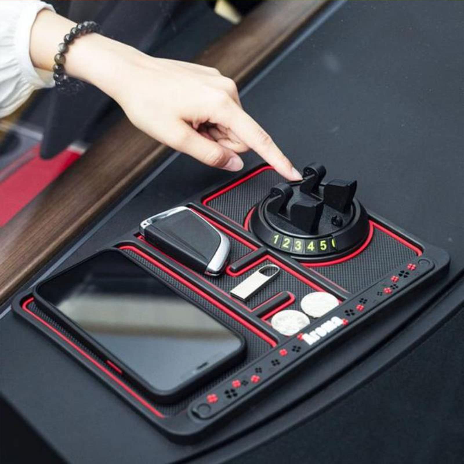 Non-Slip Car Phone Pad For 4-in-1 Car Parking Number Card Anti-Slip Mat  Auto Phone Holder Sticky Anti Slide Dash Phone Mount - CJdropshipping
