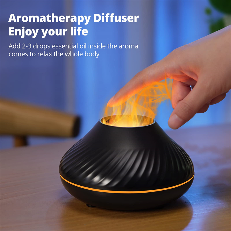 Dropship Newest RGB Flame Aroma Diffuser 130Ml 3d Colorful Flame Humidifier  Fire Volcano Diffuser Flame to Sell Online at a Lower Price