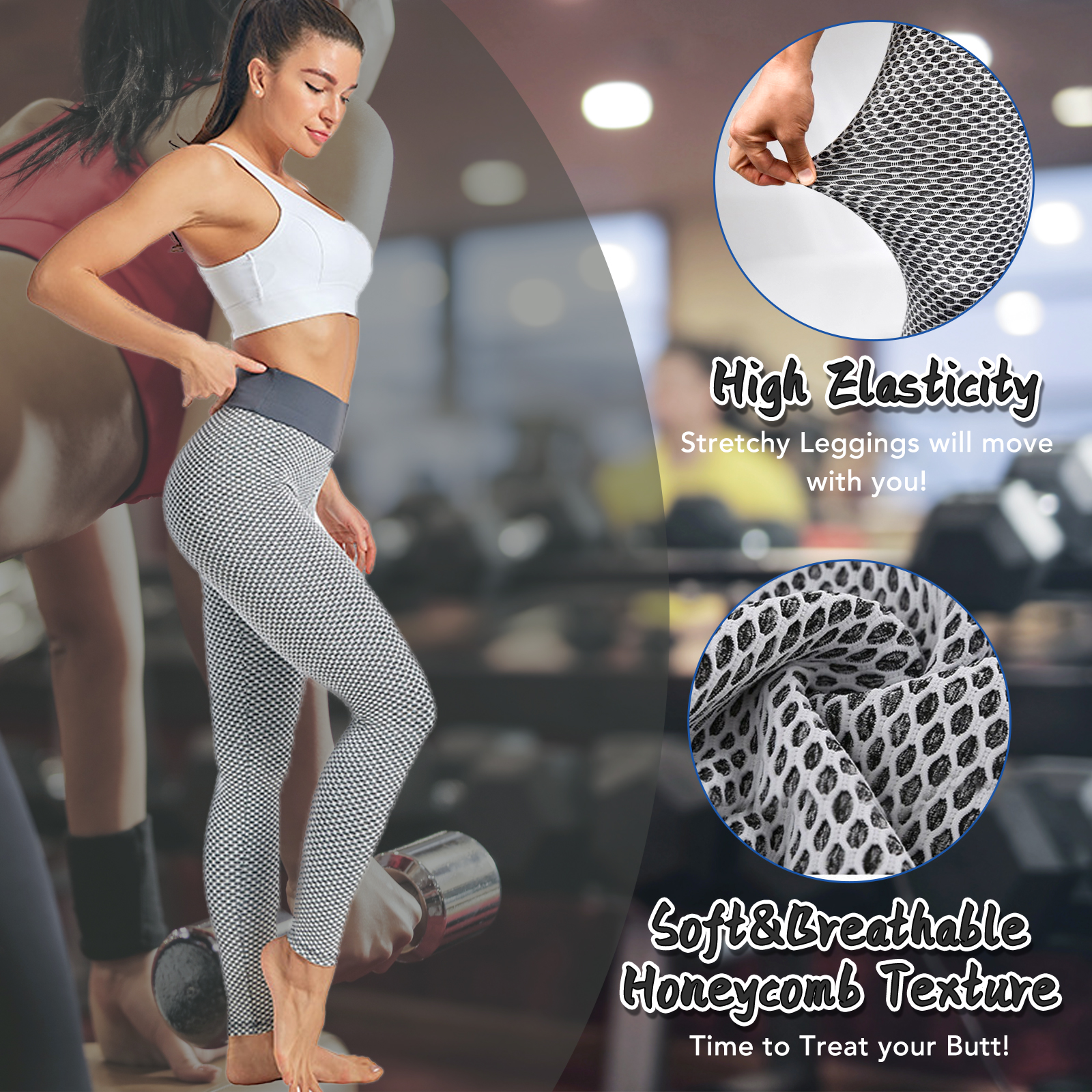  Leggings for Women Wide Waistband Honeycomb Textured Leggings  Leggings for Women (Color : Light Grey, Size : Small) : Clothing, Shoes &  Jewelry