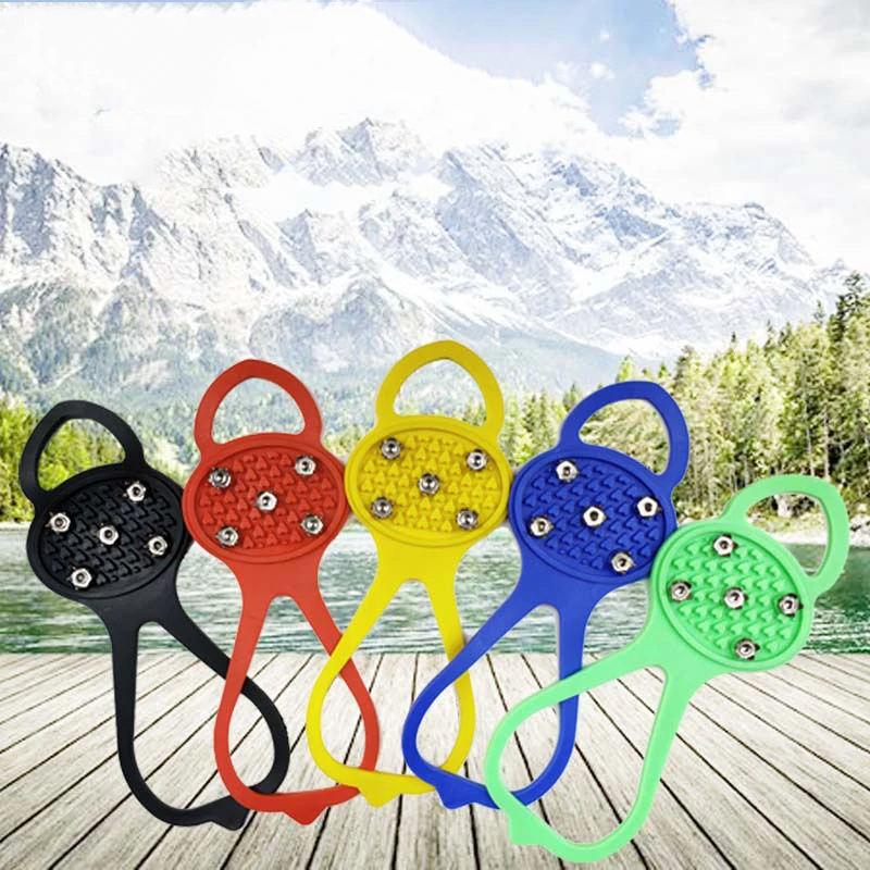 1Pair Kids Anti-Skid Snow Ice Gripper Climbing Shoe Spikes Grips Cleats  Overshoes Crampons Spike Shoes Crampon