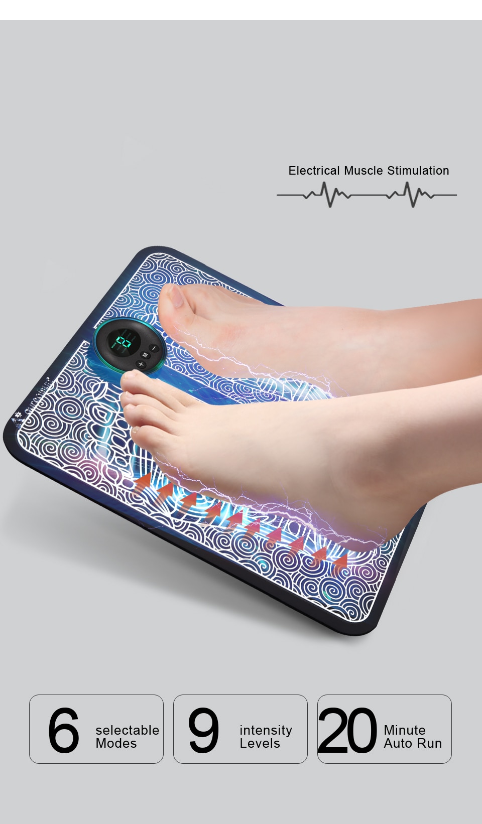 Dropship EMS Foot Massage Pad Electric Stimulator Massager Unit  Rechargeable Leg Reshaping Muscle Pain Relax to Sell Online at a Lower  Price