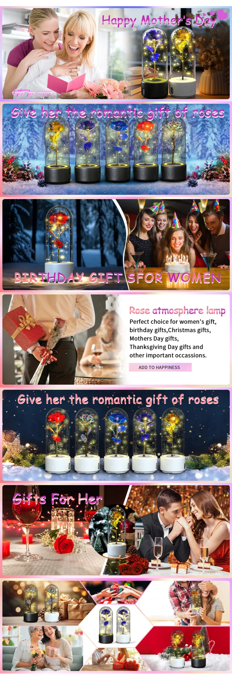 A Luminous Valentine's Day Gift 2-in-1 Rose Flower LED Light and Speak –  BARBARA DOLCE