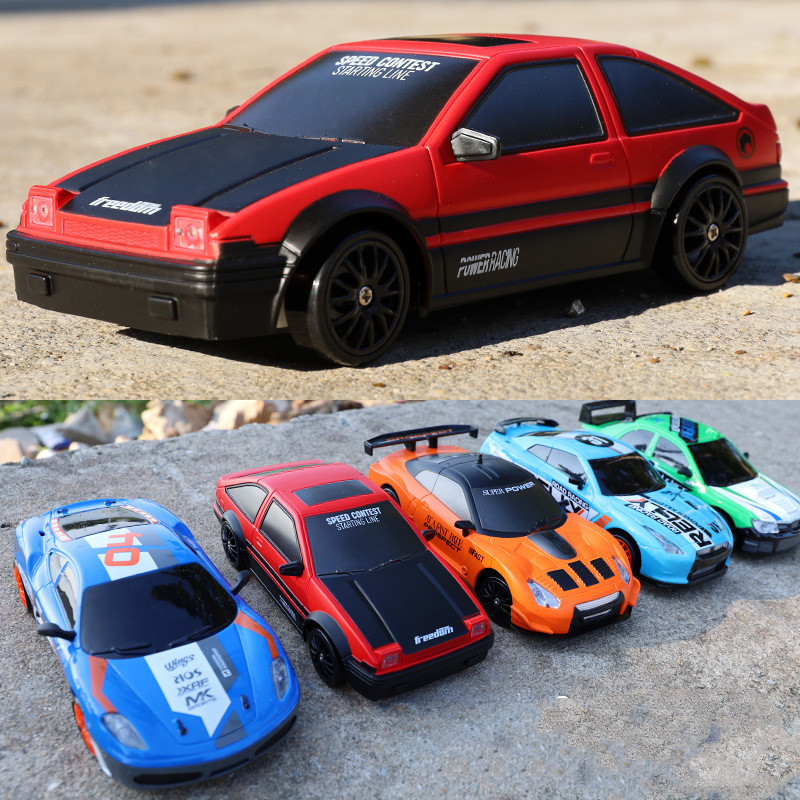 Red 01 4wd Rc Drift Car, 1/24 Scale 2.4ghz Remote Control Car With  Interchangeable Tires And Cool Lights