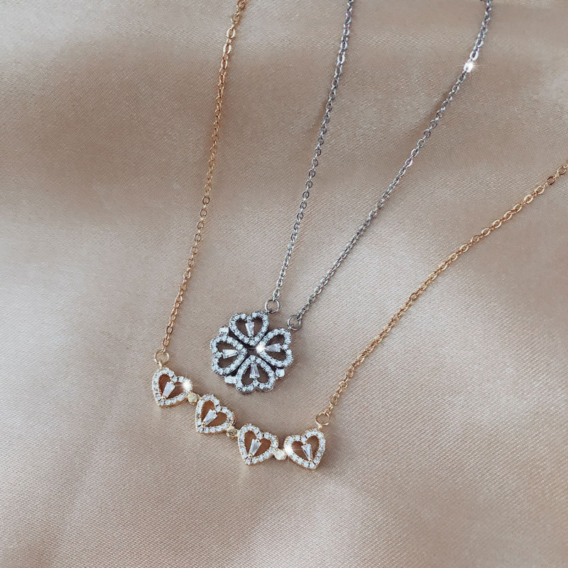 Explosive Style Detachable Deformed Four-leaf Clover Necklace For