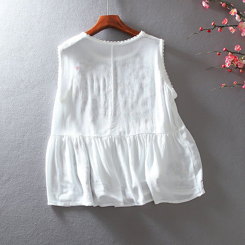 Loose Retro Embroidery Floral Top - Image 4
