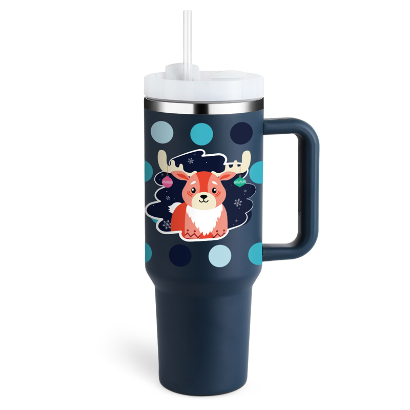 CRYO MUG 40 oz Insulated Tumbler with Lid and Straws, (Cow Print