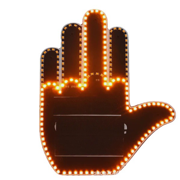 Funny Car Finger Light With Remote Road Rage Signs Middle Gesture Hand Lamp