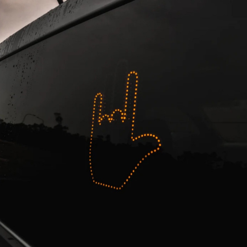 Funny Car Gesture Colorful Color LED Finger Light Hand Middle Finger Auto  Ambient Decorative Sticker With Remote Control Lamp