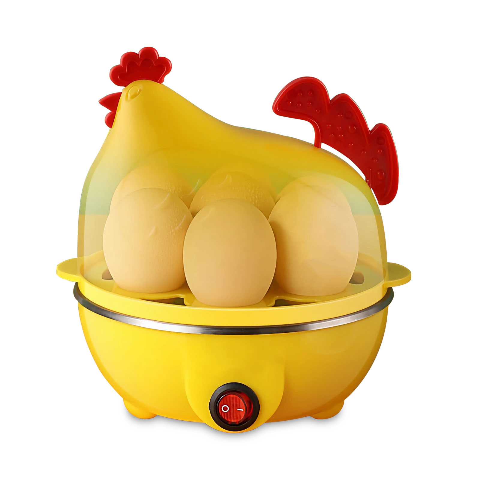 Egg Cooker, Egg Boiler With Steamer Attachment For Soft And Hard Boiled  Eggs, Po