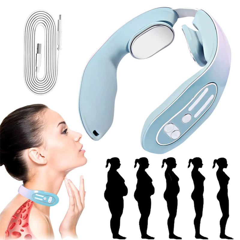 Rechargeable Neck Massager for Neck Pain,Intelligent Portable Neck Massager  with Heat Function,USB Charging Neck Relax Massager,,Massage at