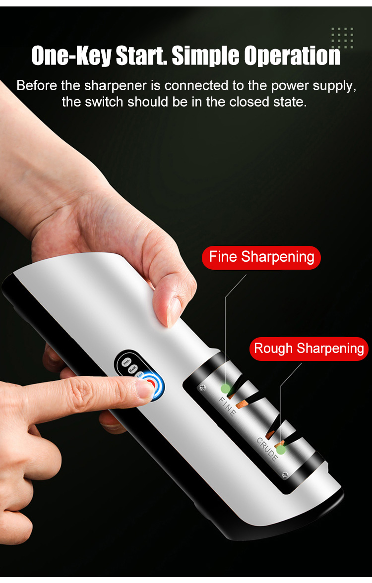 USB Electric Knife Sharpener Automatic Adjustable Rechargable Kitchen Knives  Scissor Home Fast Sharpening Kitchen Tools Grinder – Basec Store