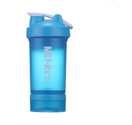 Double Mouth Fitness Sports Water Bottle Kettle Shake Cup With Scale Mixing  - CJdropshipping