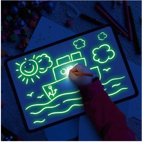 Light Drawing Board for Kids the Glow in Dark Neon Effect Draw Pad