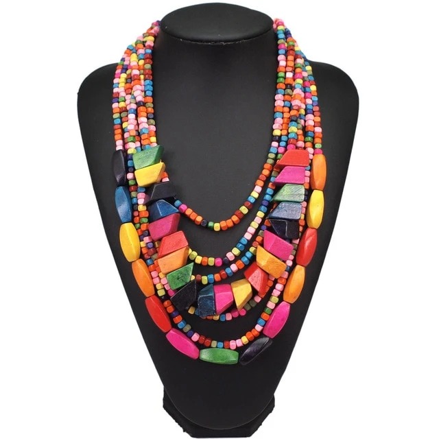 Dropship Boho Style Mixed Color Crystal Beaded Multilayer Women's