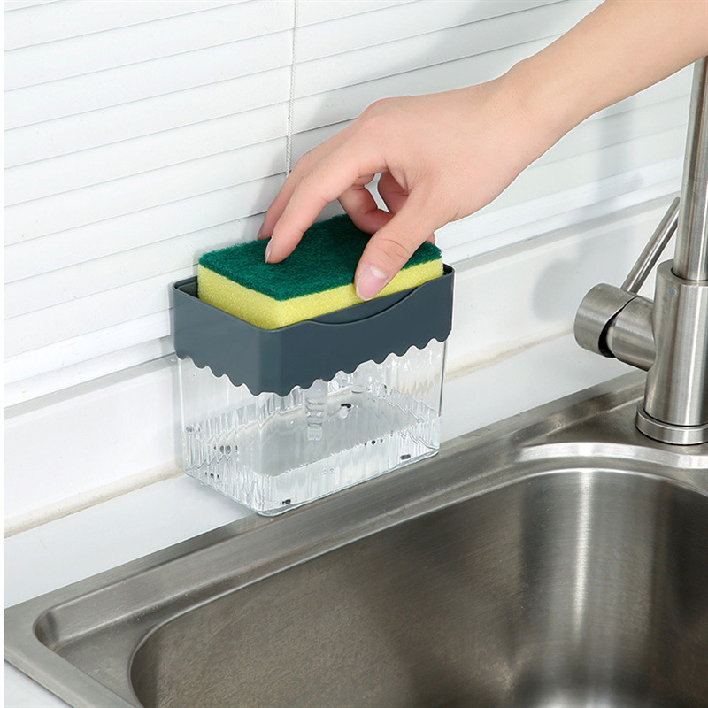 Kitchen Soap Dispenser Set Sponges bottle brushes Holds Scrubbers Brushes  Liquid hand soap dispenser