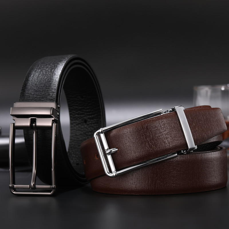 Cowhide Cross Pattern Pin Buckle Mens Belt Cjdropshipping 